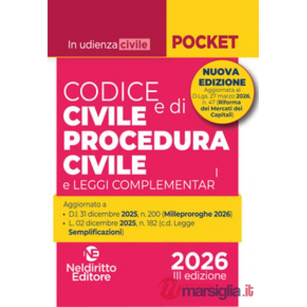 Codice civile e di procedura civile 2026 (per udienza)