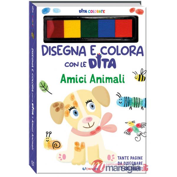 Amici animali. Dita colorate. Disegna e colora con le dita. Ediz. a colori. Ediz. a spirale. Con 5 inchiostri colorati per dita