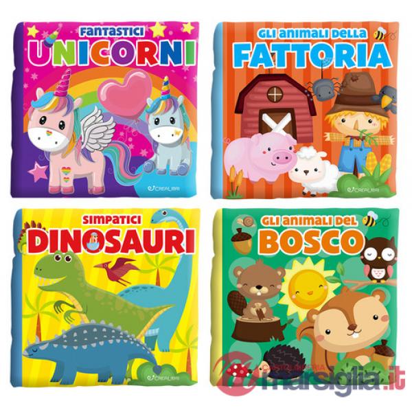 Animali del bosco-Fantastici unicorni-Gli animali della fattoria-Simpatici dinosauri. Carezze di stoffa. Ediz. a colori (Gli)
