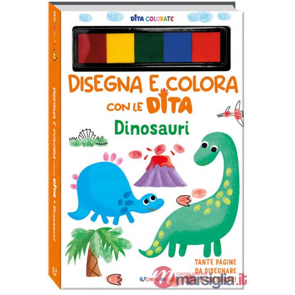 Dinosauri. Disegna e colora con le dita. Ediz. a colori. Ediz. a spirale. Con 5 5 inchiostri colorati per dita
