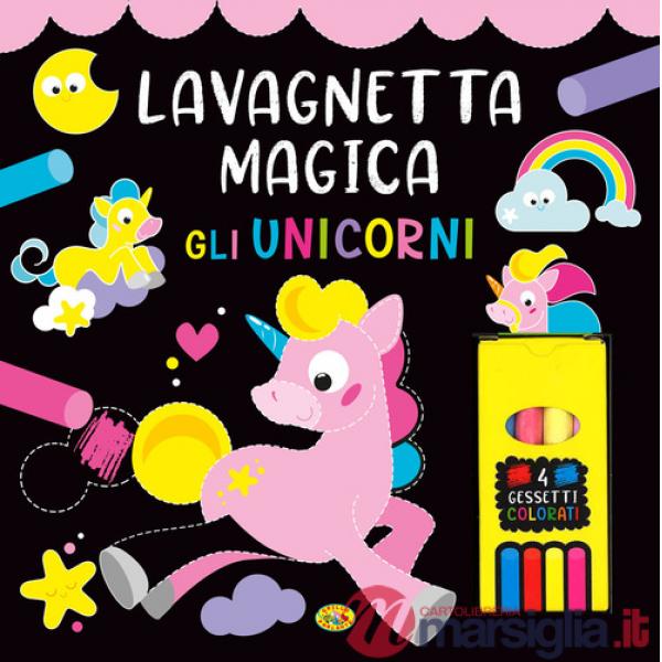 Unicorni. Lavagnetta magica. Ediz. a colori. Con 4 gessetti colorati (Gli)