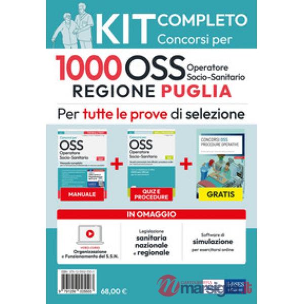 Kit completo 1000 OSS Regione Puglia. Operatore sanitario. Con video corso e software di simulazione