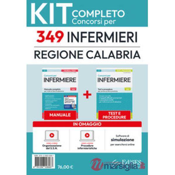 Kit completo del Concorso per 349 Infermieri Regione Calabria. Manuale, test, video-lezioni, video-corso, software