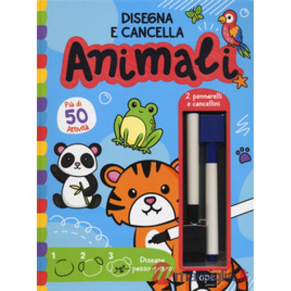 Animali. Disegna e cancella. Ediz. illustrata. Con 2 pennarelli e cancellini