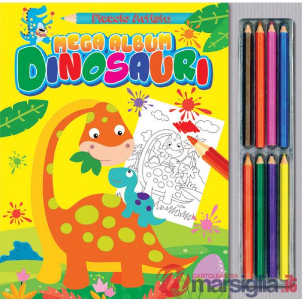 Mega album dinosauri. Ediz. illustrata. Con matite