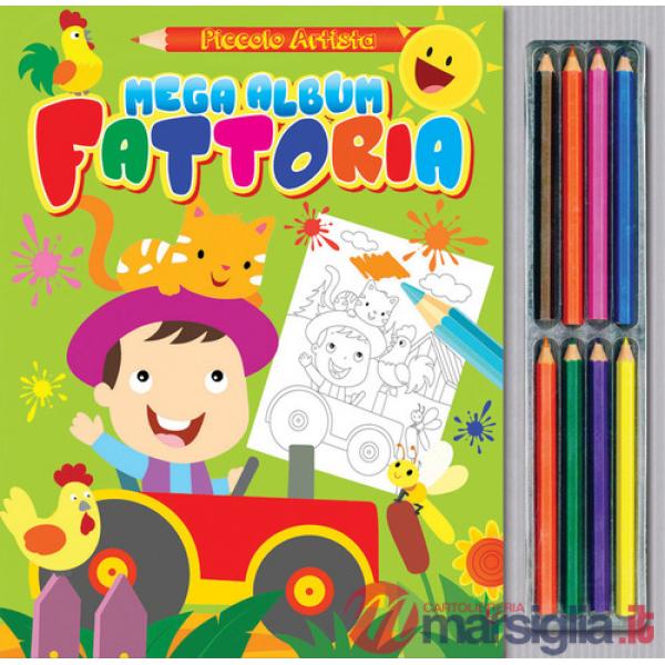 Mega album fattoria. Ediz. illustrata. Con matite