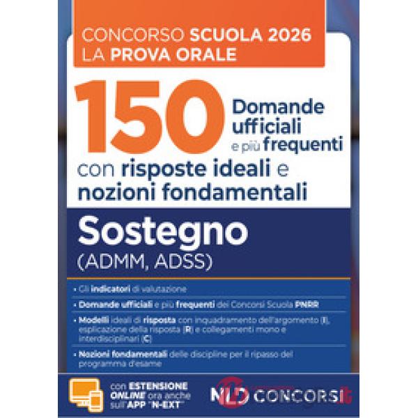 Concorso Scuola 2026 150 domande Sostegno ADMM ADSS