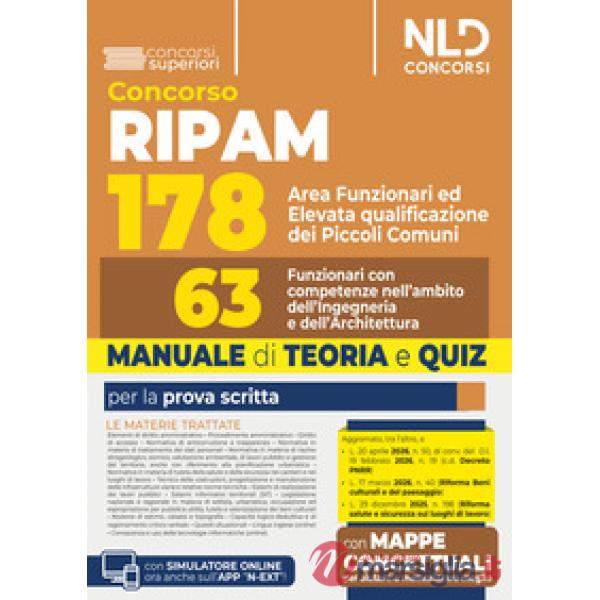 Concorso RIPAM 178 funzionari dei piccoli comuni 63 funzionari ambito ingegneria ed architettura. Manuale di teoria