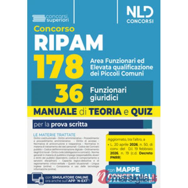 Concorso RIPAM 178 funzionari dei piccoli comuni, 36 funzionari giuridici. Manuale di teoria