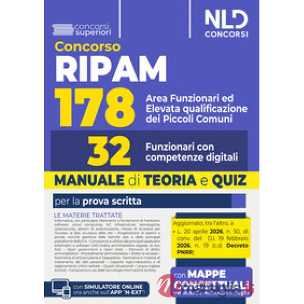Concorso RIPAM 178 funzionari dei piccoli Comuni. 32 funzionari con competenze digitali. Manuale di teoria
