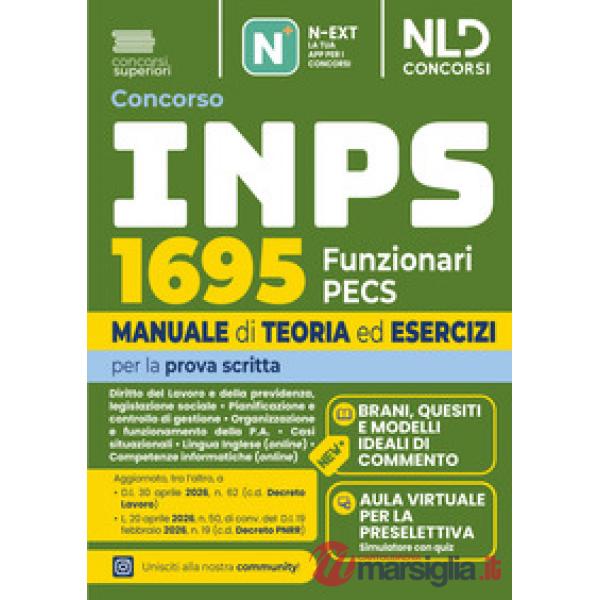 Concorso INPS 2026 1695 Funzionari PECS prova scritta. Manuale di teoria ed esercizi