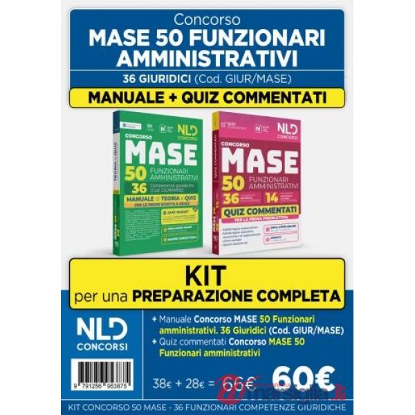 Kit Concorso MASE 50 posti 36 funzionari amministrativi con competenze giuridiche. Manuale di teoria + Quiz commentati