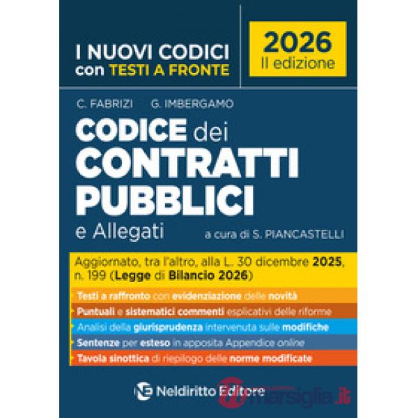 Codice dei contratti pubblici 2026 con testi a fronte