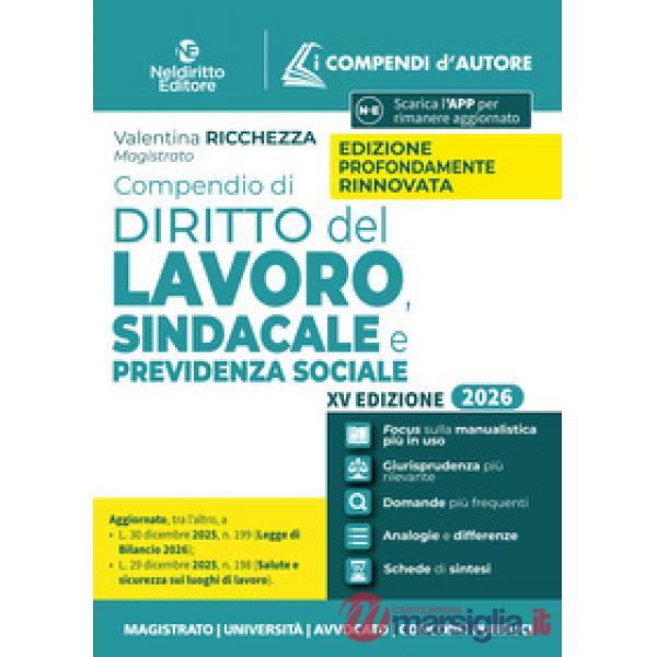 Compendio di diritto del lavoro, sindacale e della previdenza sociale 2026