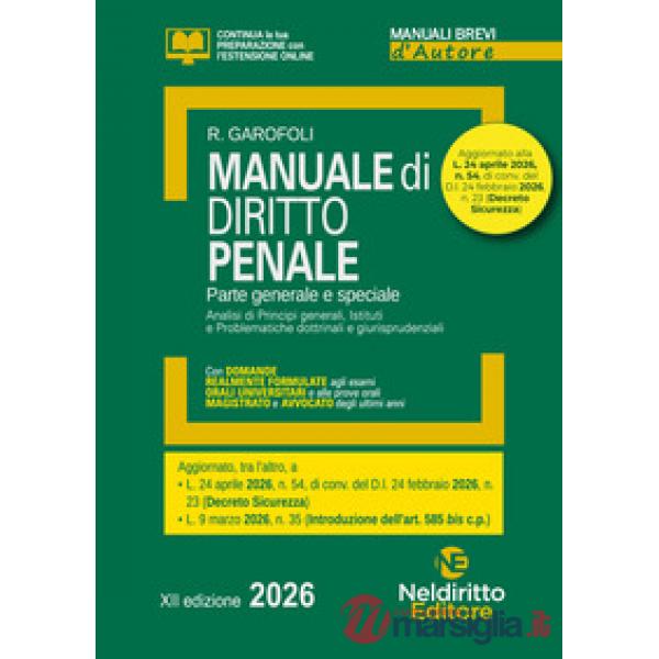 Manuale breve di diritto penale 2026. Aggiornato al Decreto Sicurezza
