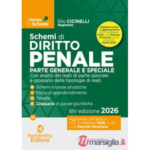 Schemi di Diritto Penale 2026. Parte generale e speciale