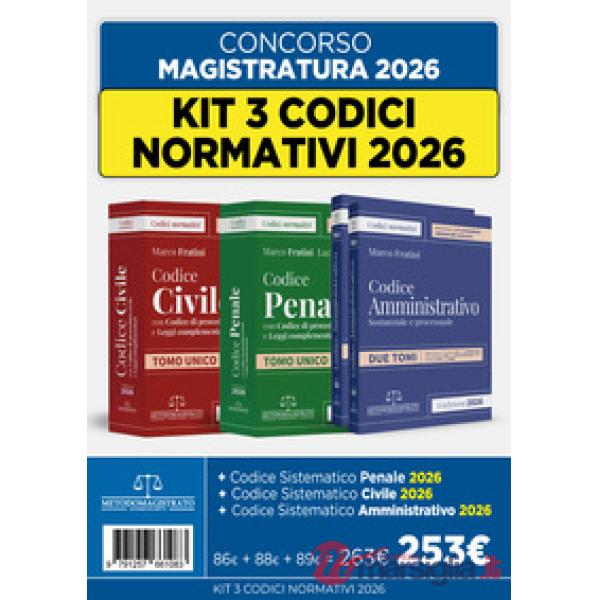 Kit codici normativi 2026 per il concorso in magistratura. Civile-Penale-Amministrativo