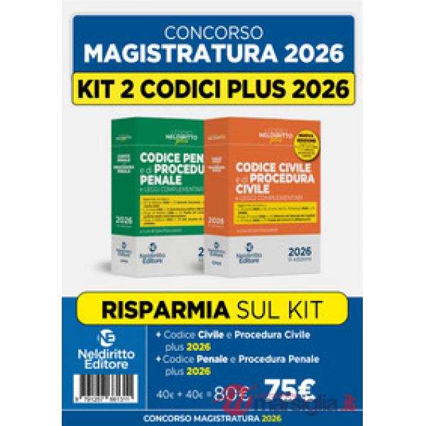 Codice penale e di procedura penale plus + Codice civile e di procedura civile plus kit 2 per il concorso in magistratura 2026
