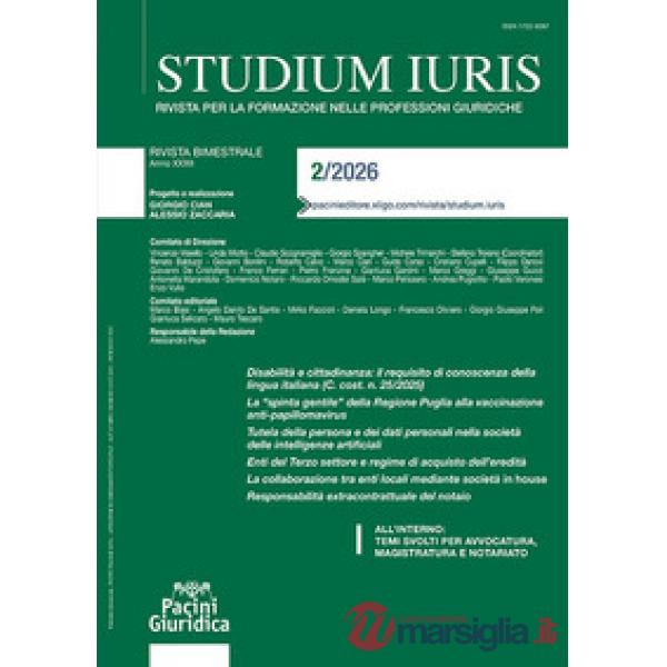 Studium iuris. Rivista per la formazione delle professioni giuridiche