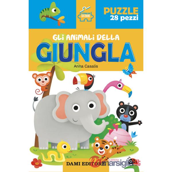 Animali della giungla. Storie da costruire. Ediz. a colori. Con puzzle da 28 pezzi (Gli)