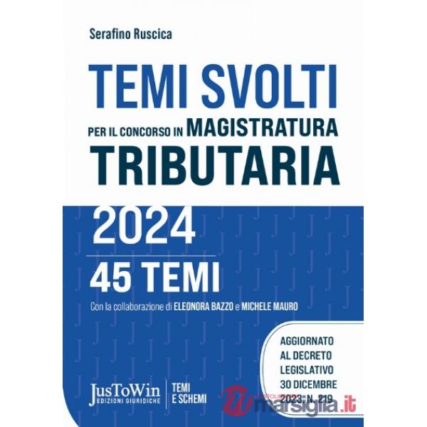 Schemi svolti per il concorso in magistratura tributaria 2024