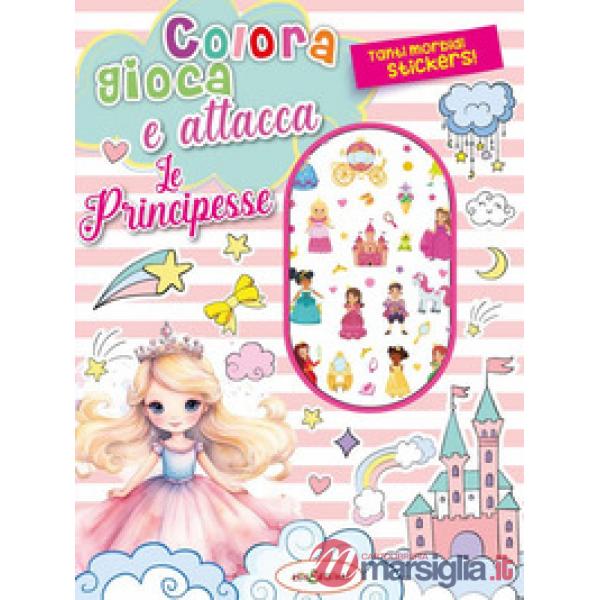 Colora gioca attacca le principesse. Activity book con puffy stickers