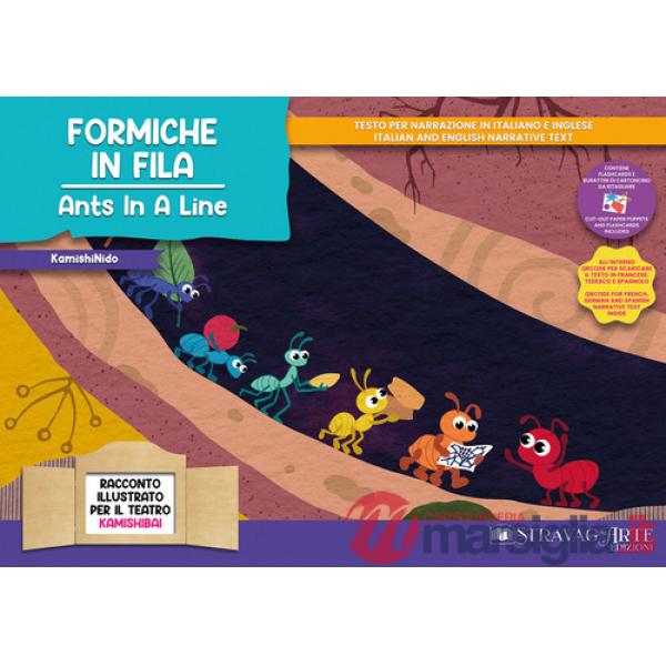 Formiche in fila. Storia kamishibai. Ediz. italiana e inglese. Con QR Code. Con burattini da ritagliare. Con flashcards